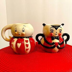 Johanna Parker Valentines Spider & Ghost mugs set of 2 NWT